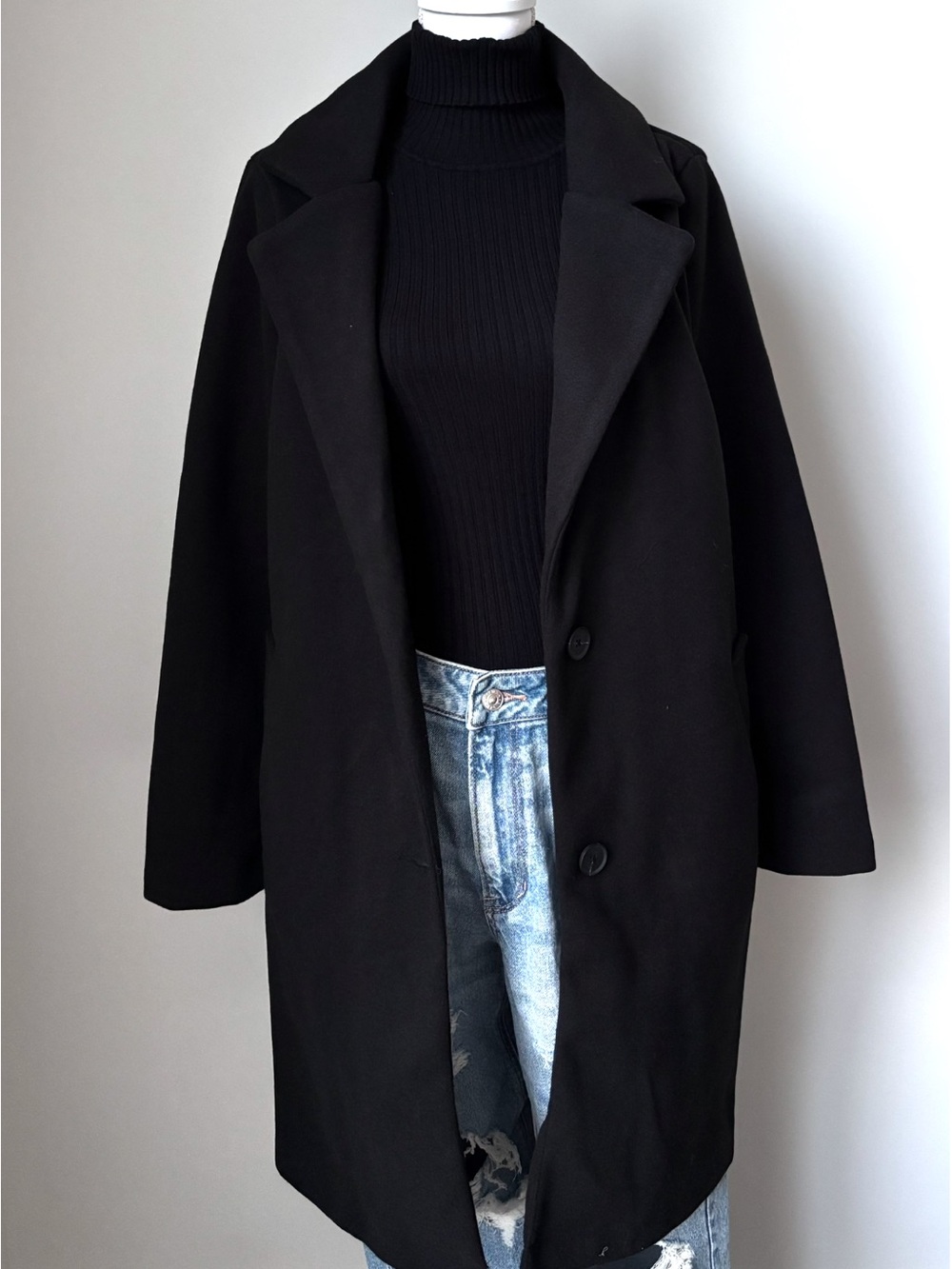 Fashion Nova Black Long Trench Coat